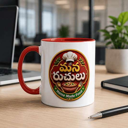 Premium Inner Color Mug with Custom Logo Print – Office Branding Mug