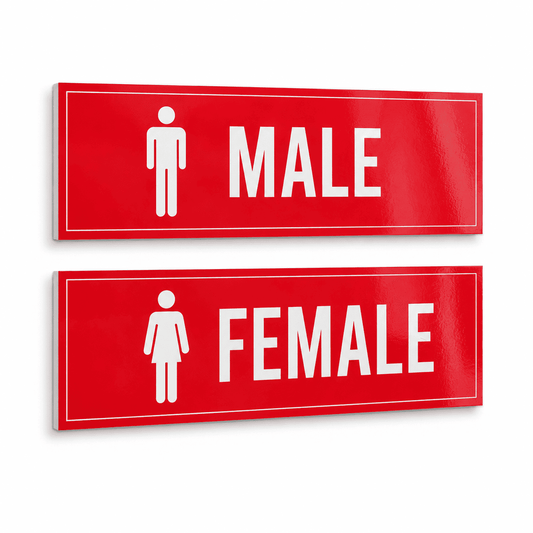 Male Female Washroom Sign Boards Pack of 2