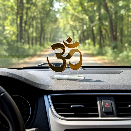 Om Acrylic Dashboard Golden and Transparent Acrylic