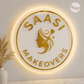 LED Logo Mount – Frosted Acrylic & Gold Acrylic Logo with Warm White Backlight