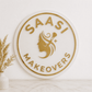 LED Logo Mount – Frosted Acrylic & Gold Acrylic Logo with Warm White Backlight