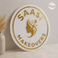 LED Logo Mount – Frosted Acrylic & Gold Acrylic Logo with Warm White Backlight