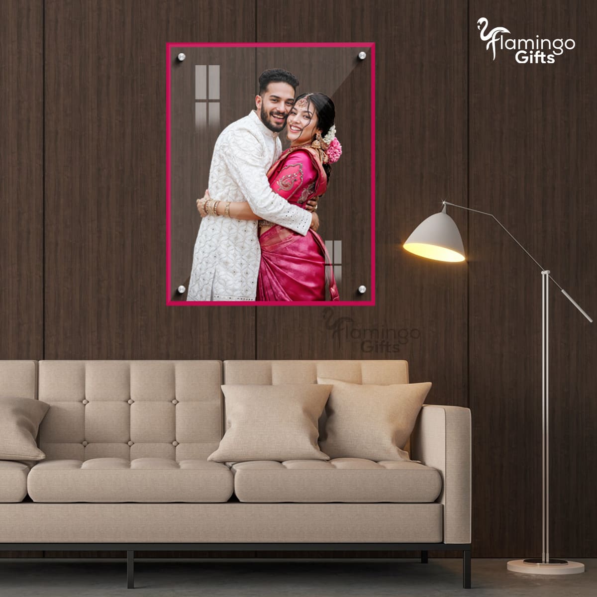 Premium Clear Acrylic Photo Frame with Custom Photo & Text – Flamingo Gifts