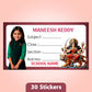 Customized Book Labels with Kid's Photo & Hindu Gods Designs – Set of 30 Stickers