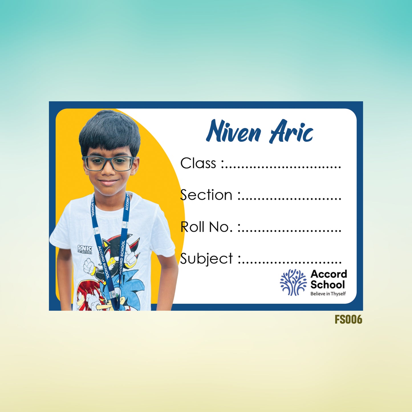 School Books Lable with Customized Photo - Pack of 25 Stickers