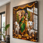 Lakshmi devi walking into home Acrylic Photo Frame