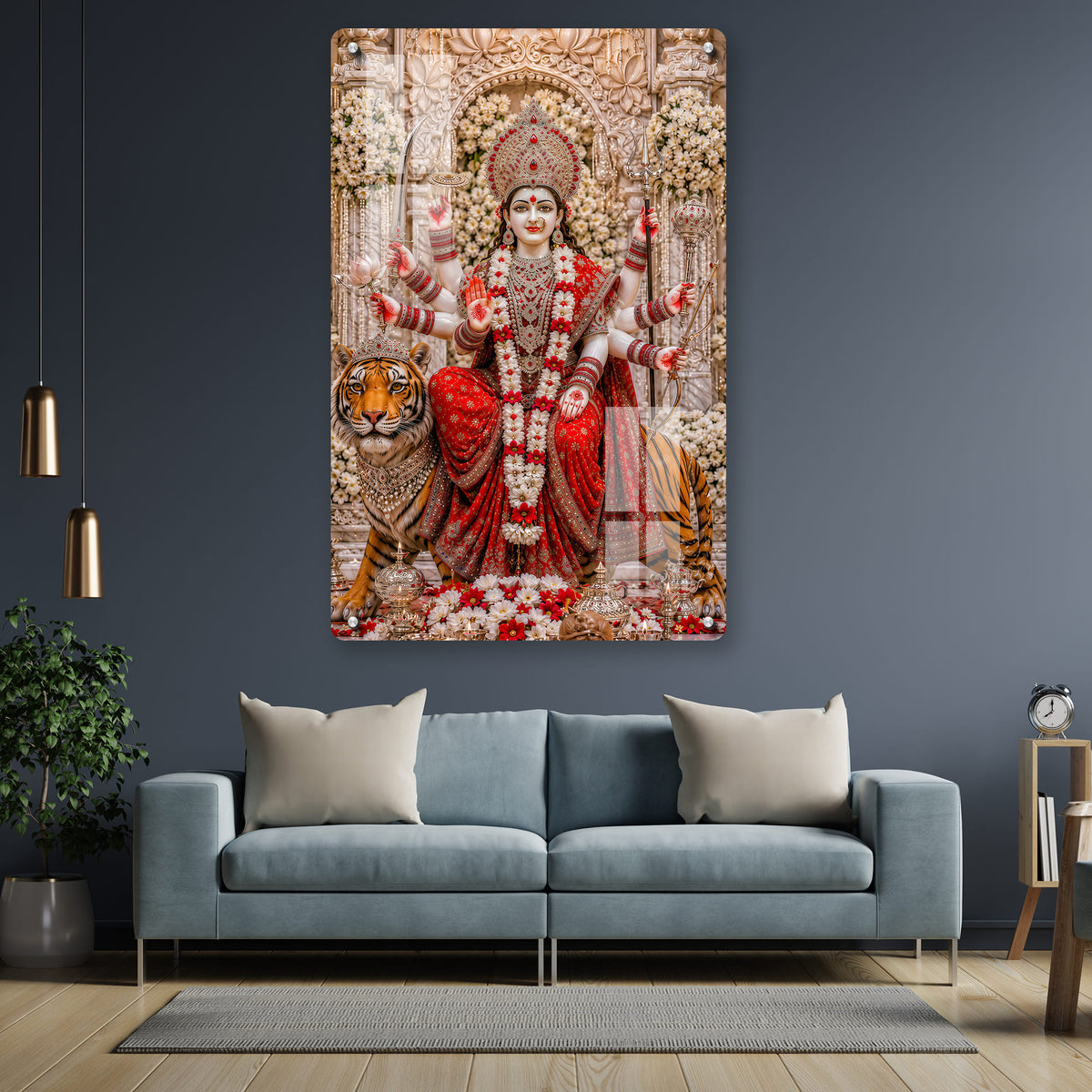 Premium Durga Maa Ultra HD Acrylic Photo Frame – Divine Wall Art Decor