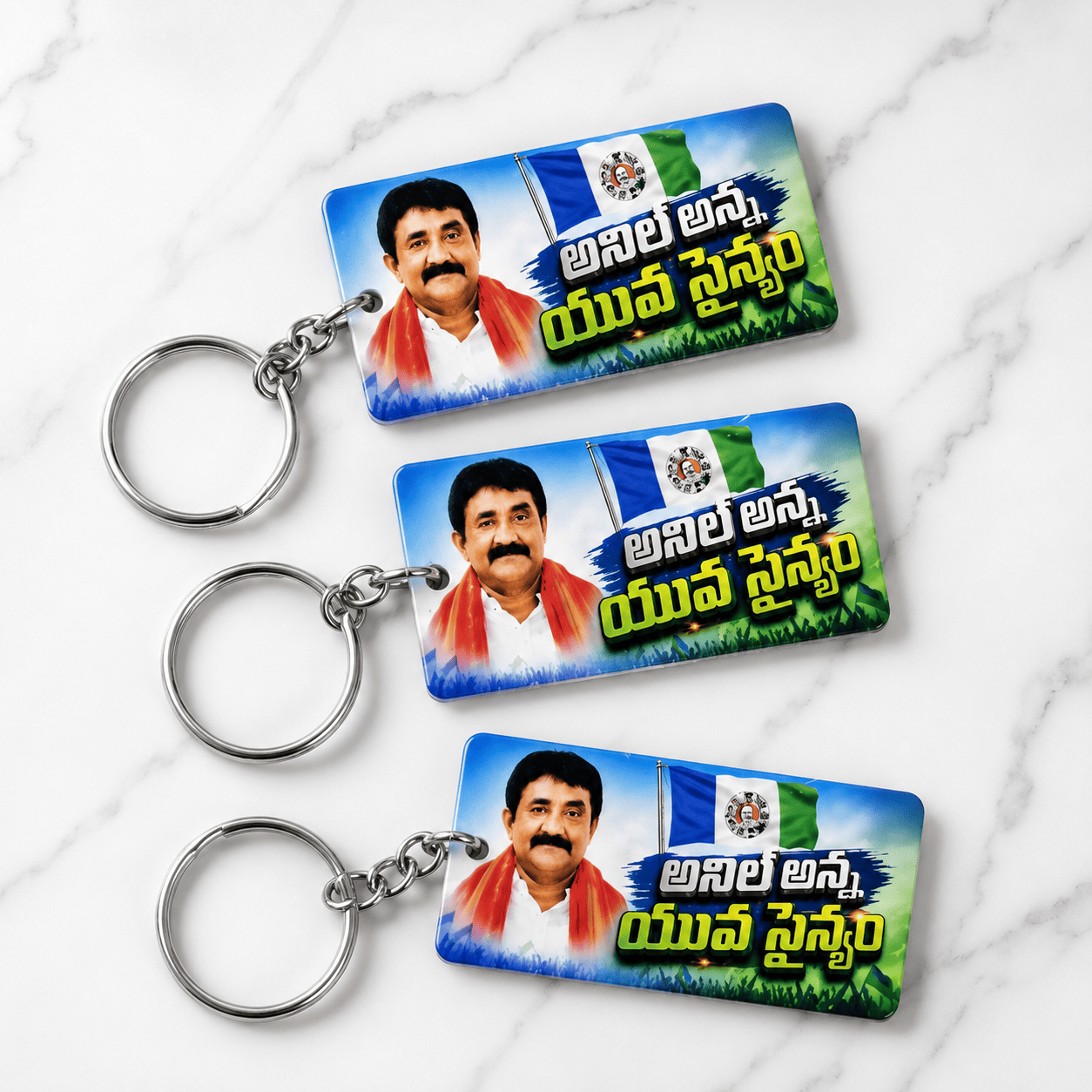 Customized Acrylic Key Chain with Double-Side UV Printing | 3.5 × 1.5 Inches