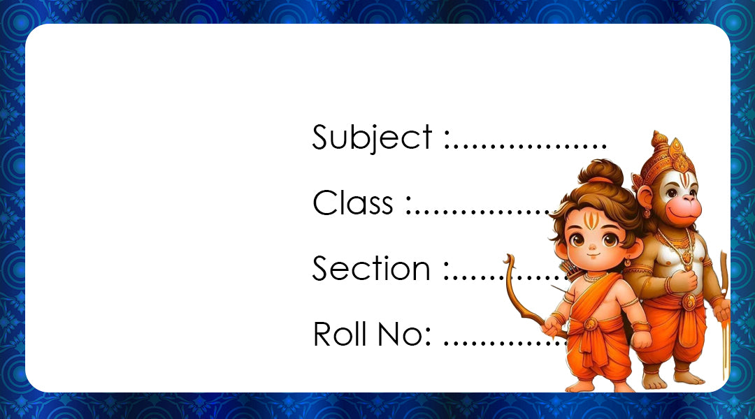 Customized Book Labels with Kid's Photo & Hindu Gods Designs – Set of 30 Stickers