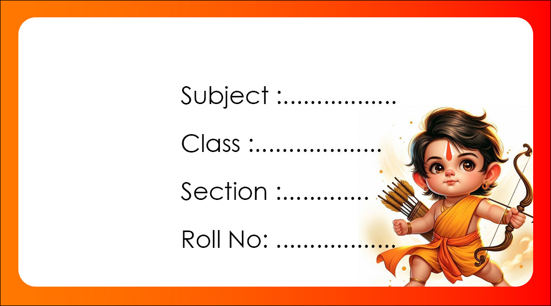 Customized Book Labels with Kid's Photo & Hindu Gods Designs – Set of 30 Stickers