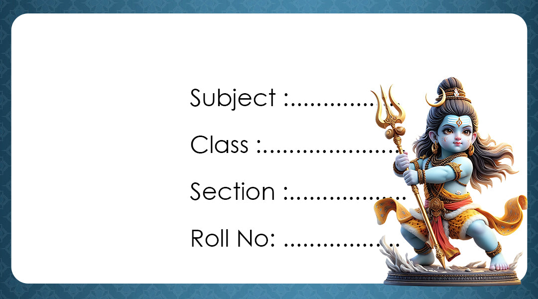 Customized Book Labels with Kid's Photo & Hindu Gods Designs – Set of 30 Stickers