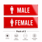 Male Female Washroom Sign Boards Pack of 2