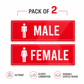 Male Female Washroom Sign Boards Pack of 2