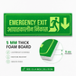Emergency Exit Auto Glow Sign Board | UV Printed 5mm Foam Board