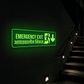 Emergency Exit Auto Glow Sign Board | UV Printed 5mm Foam Board