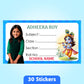 Customized Book Labels with Kid's Photo & Hindu Gods Designs – Set of 30 Stickers