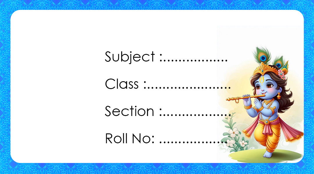 Customized Book Labels with Kid's Photo & Hindu Gods Designs – Set of 30 Stickers