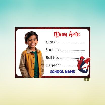 School Books Lable with Customized Photo - Pack of 25 Stickers