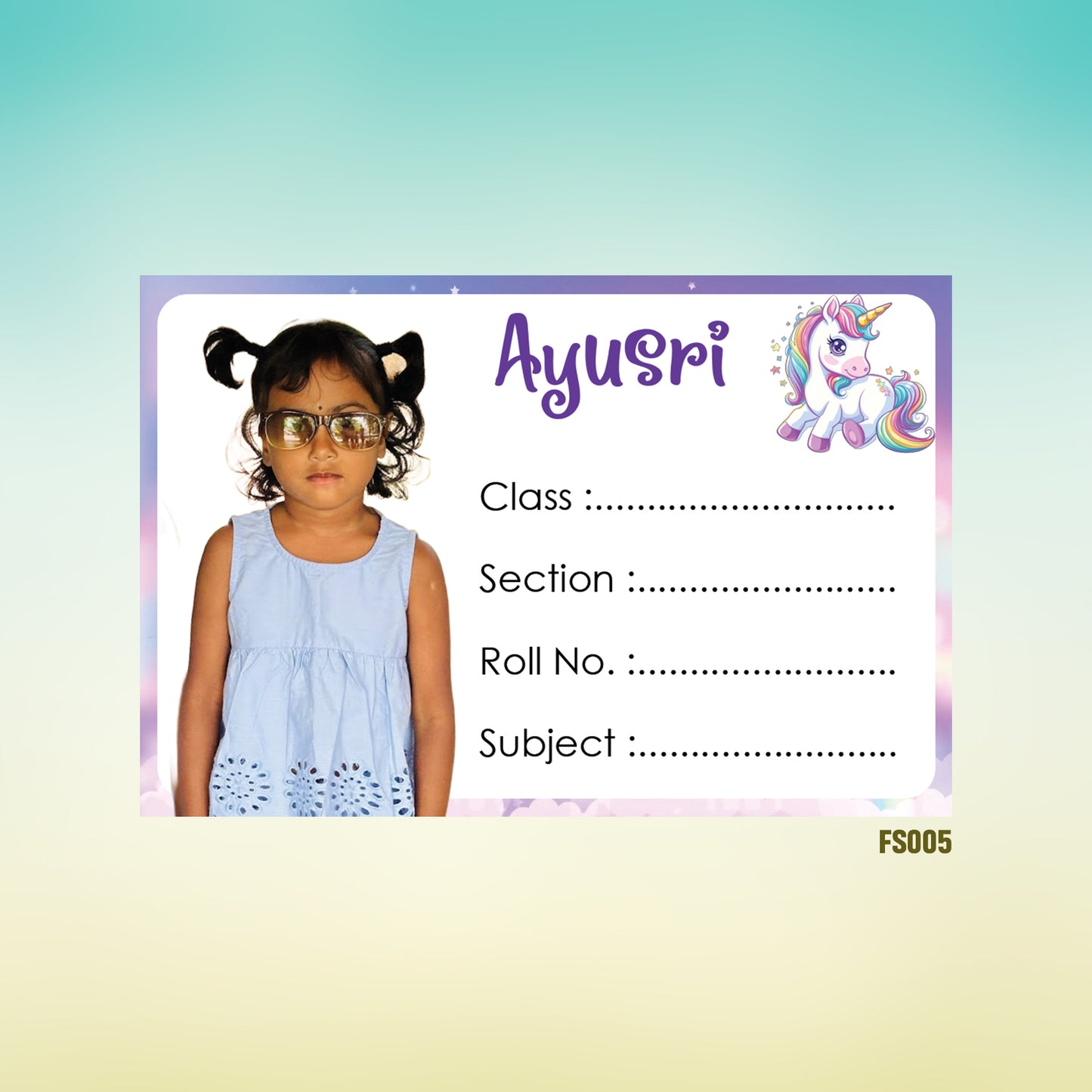 School Books Lable with Customized Photo - Pack of 25 Stickers