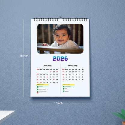 Photo Wall Calendar 2026 – Personalized With Your 12 Photos